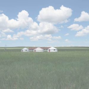 Picture of 3 yurts on grassy plain in Inner Mongolia