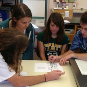 Students studying at lab