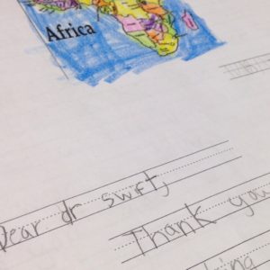 Illustrated map of Africa in crayon