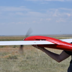 Drone launched to capture land surface imagery