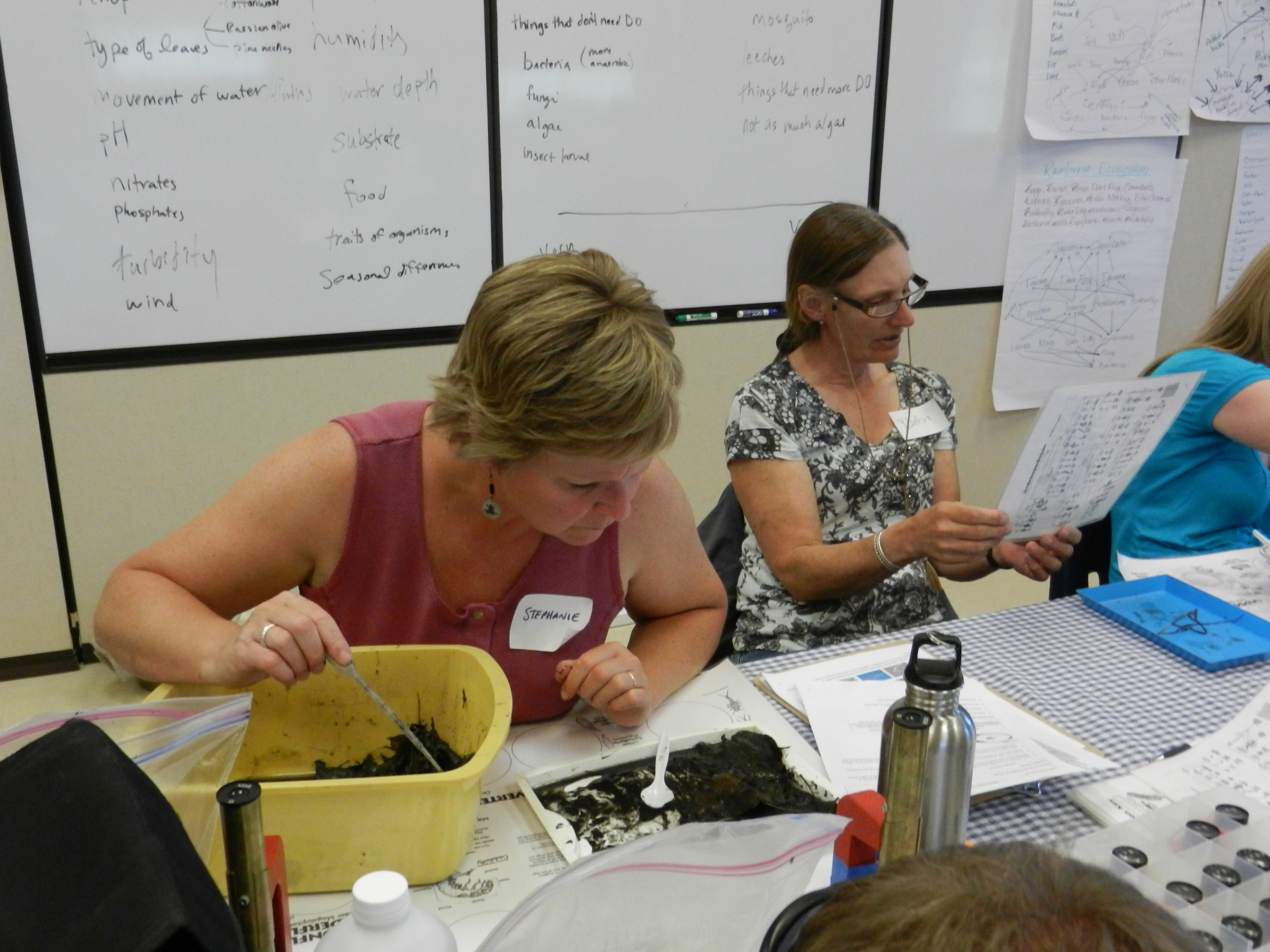 K-12 Teachers learning how to analyze soils.