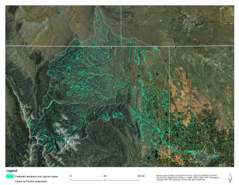 Map of the Cache la Poudre River watershed 