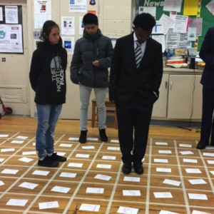 High school students physically act out how water moves