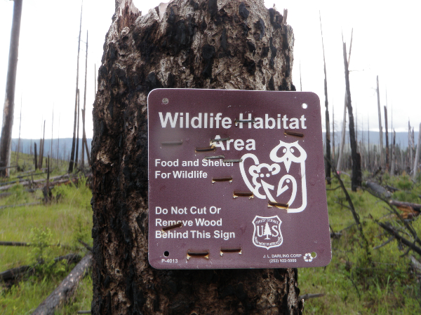 wildlife habitat area sign